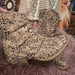 Leopard Print Ankle Boots